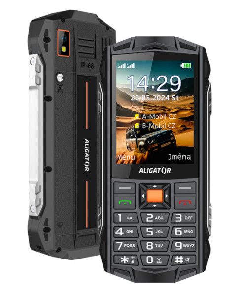 Odolný telefon Aligator R45 eXtremo, černo-oranžový