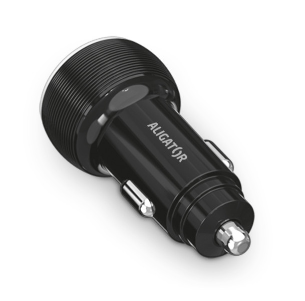 Nabíječka do auta Aligator, 2xUSB 2.4A, originální černá