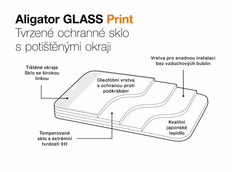 Ochranné sklo print Samsung Galaxy S24 FE 5G / A36 5G černé, celoplošné lepení