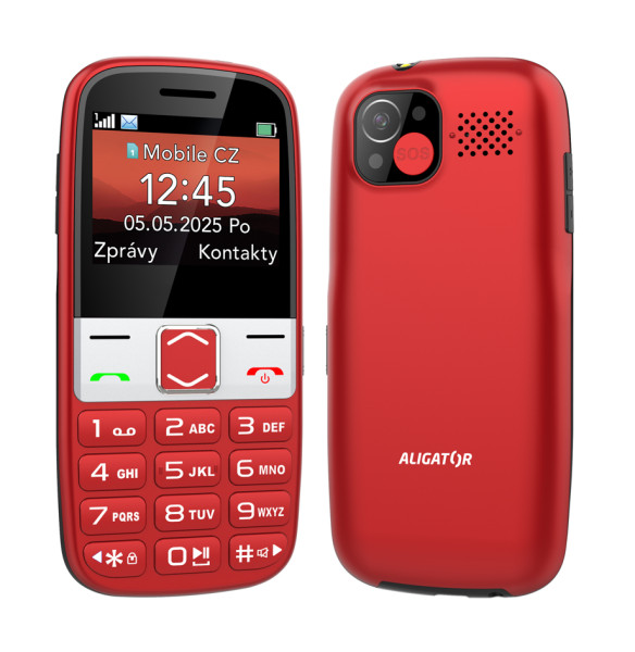 ALIGATOR A775 Senior červený + stolní nabíječka