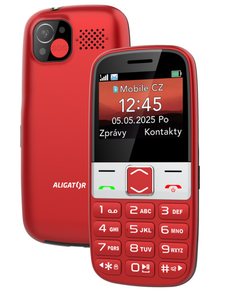 ALIGATOR A775 Senior červený + stolní nabíječka