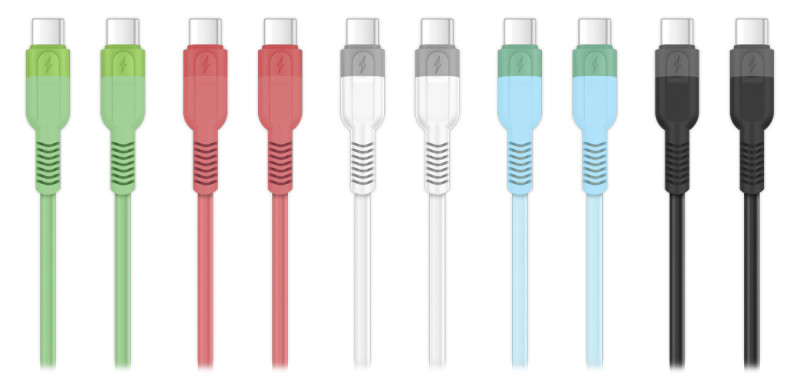 Datový kabel ALIGATOR SoftPastels 3A 65W, USB-C/USB-C, růžový