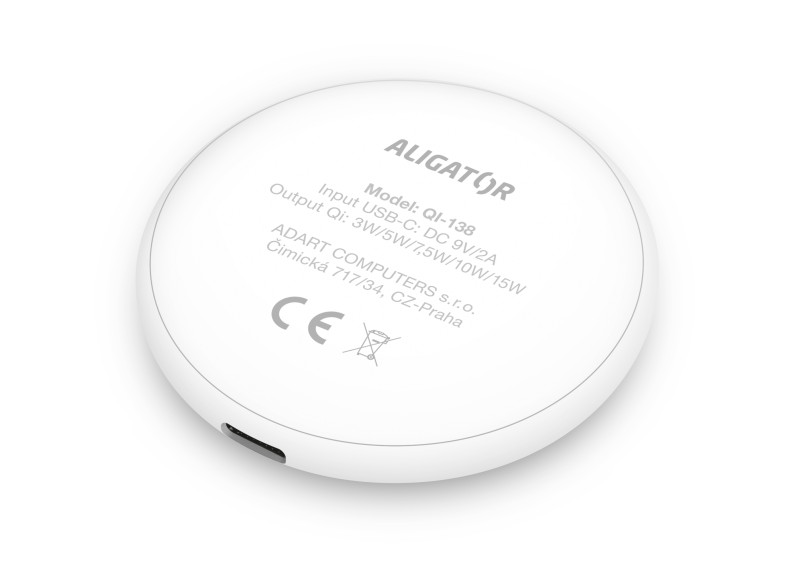 Bezdrátová nabíječka Aligator 3v1 Mini 15W, bílá