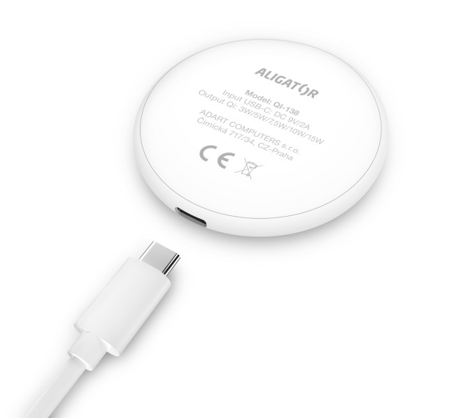 Bezdrátová nabíječka Aligator 3v1 Mini 15W, bílá