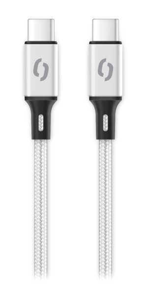 Datový kabel ALIGATOR PREMIUM 5A 100W, USB-C/USB-C, bílý