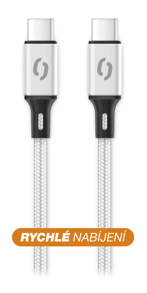 Datový kabel ALIGATOR PREMIUM 5A 100W, USB-C/USB-C, bílý