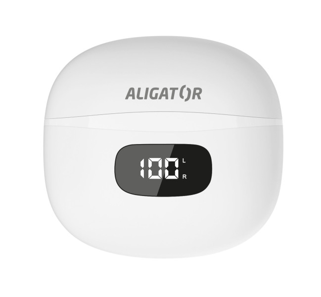 TWS sluchátka Aligator Pods ANC, bílá