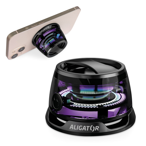Reproduktor pro MagSafe Aligator Mini Beat Bluetooth, černý