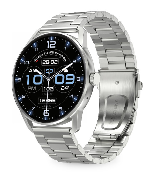 Chytré hodinky Aligator Watch AMOLED pro, stříbrné