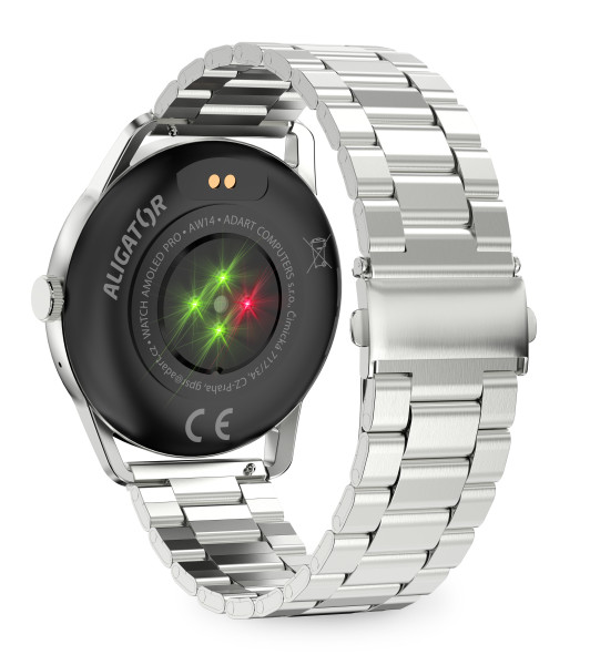 Chytré hodinky Aligator Watch AMOLED pro, stříbrné