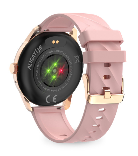 Chytré hodinky Aligator Watch AMOLED pro, růžové