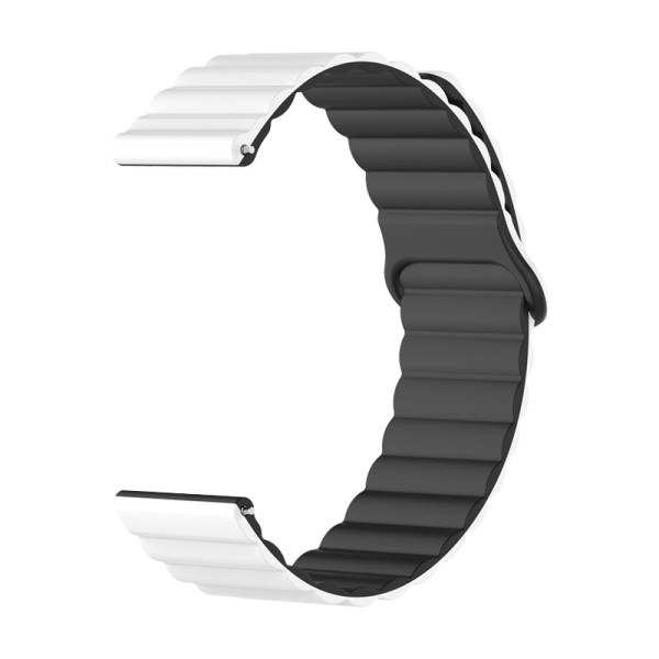 Řemínek silikonový magnetický, Aligator 22mm, bílo-černý