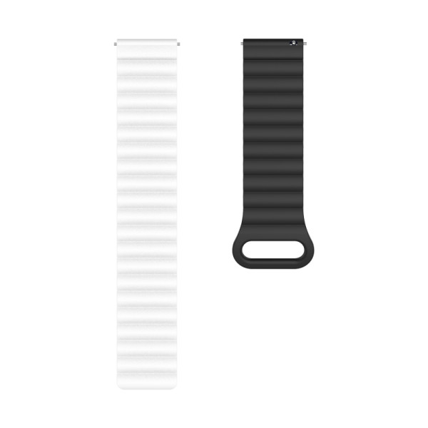 Řemínek silikonový magnetický, Aligator 22mm, bílo-černý