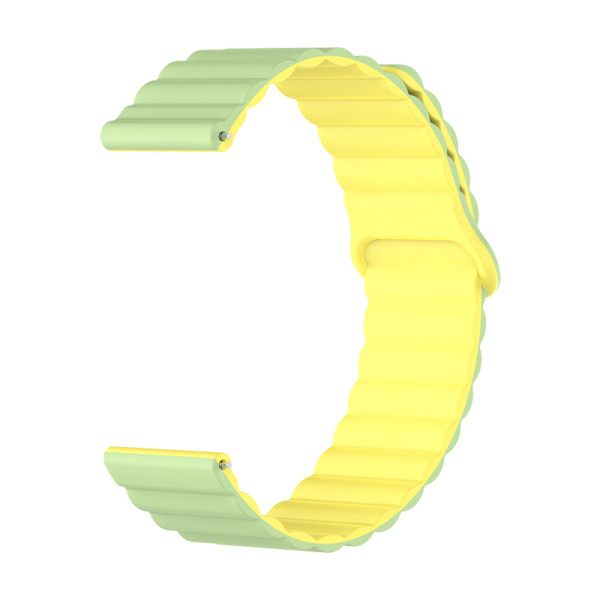 Řemínek silikonový magnetický, ALIGATOR 22mm, zeleno-žlutý