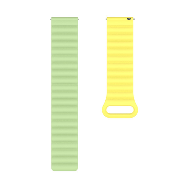Řemínek silikonový magnetický, ALIGATOR 22mm, zeleno-žlutý