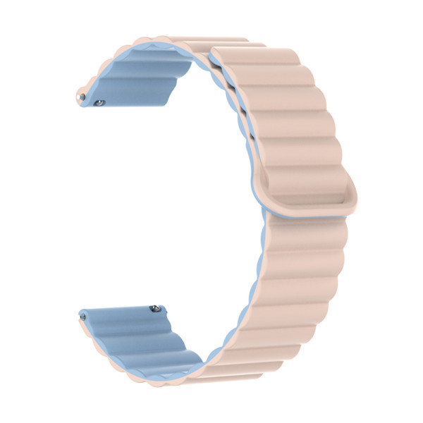 Řemínek silikonový magnetický, ALIGATOR 22mm, růžovo-modrý