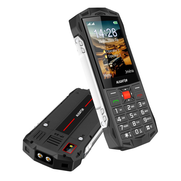 Tlačítkový telefon ALIGATOR R45 eXtremo černo-červený