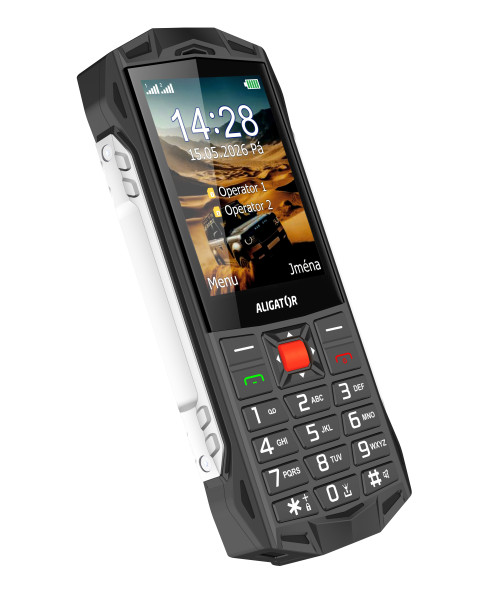 Tlačítkový telefon ALIGATOR R45 eXtremo černo-červený