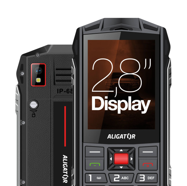 Tlačítkový telefon ALIGATOR R45 eXtremo černo-červený
