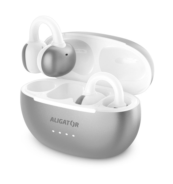 Bluetooth sluchátka - Aligator Clip, stříbrná