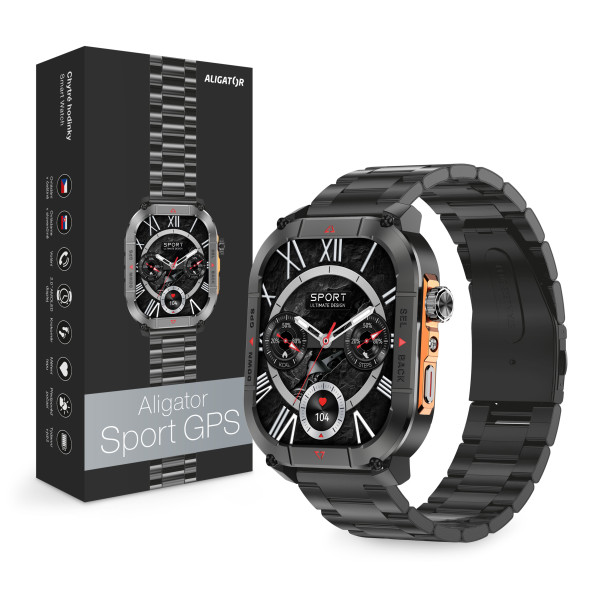 Chytré hodinky Aligator Watch sport GPS, černý