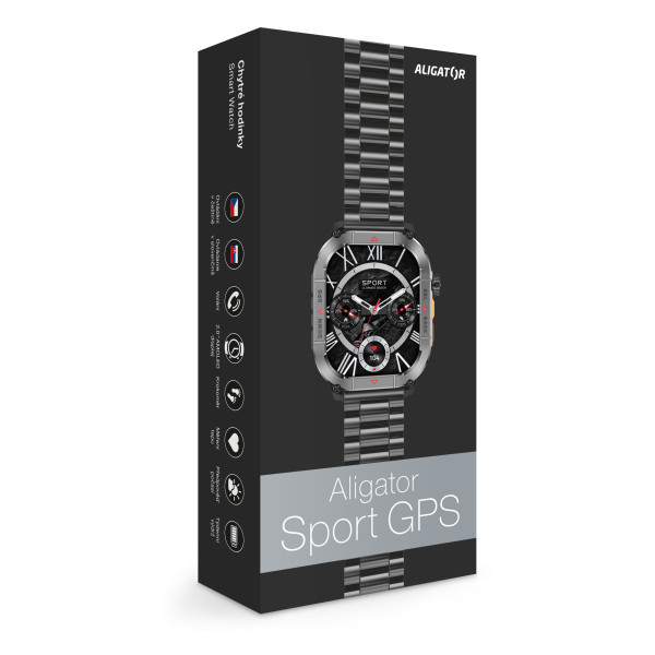 Chytré hodinky Aligator Watch sport GPS, černý
