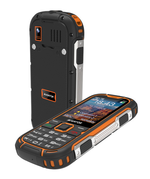 Odolný telefon Aligator R60 4G eXtremo, černo-oranžový