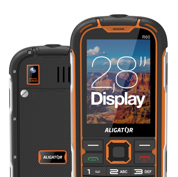 Odolný telefon Aligator R60 4G eXtremo, černo-oranžový