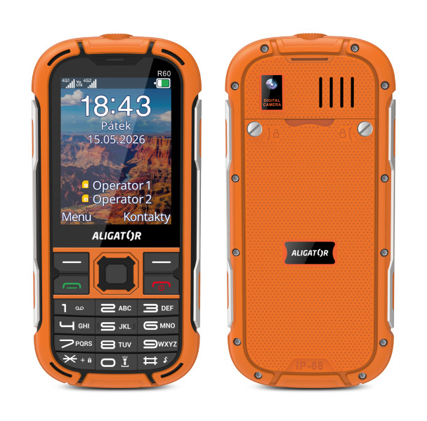 Odolný telefon Aligator R60 4G eXtremo, oranžový