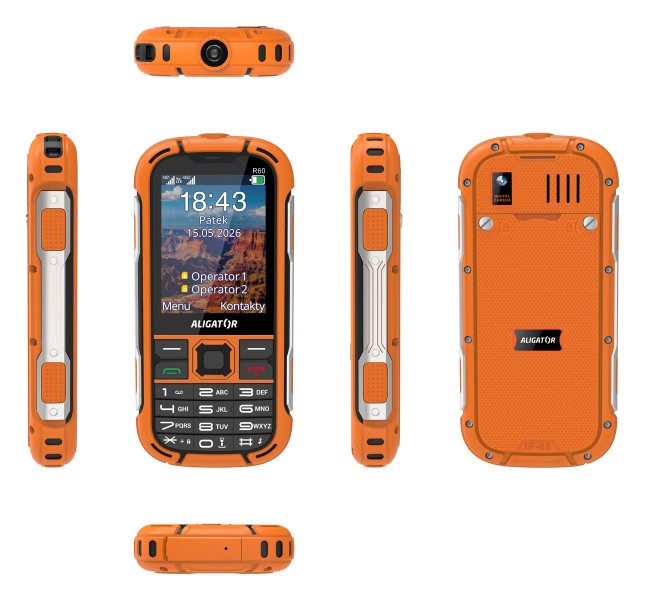 Odolný telefon Aligator R60 4G eXtremo, oranžový