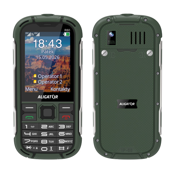 Odolný telefon Aligator R60 4G eXtremo, zelený