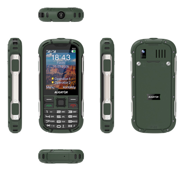 Odolný telefon Aligator R60 4G eXtremo, zelený