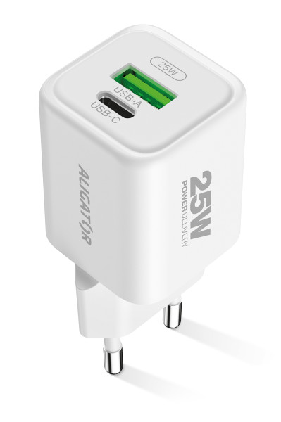 Nabíječka ALIGATOR Mini 25W USB-C bílá