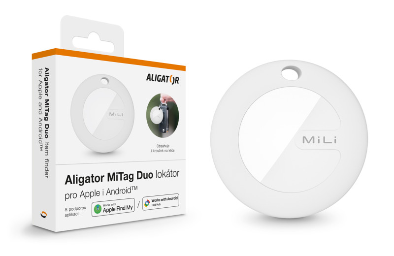 Lokátor pro Apple a Android - Aligator MiTag Duo, bílý