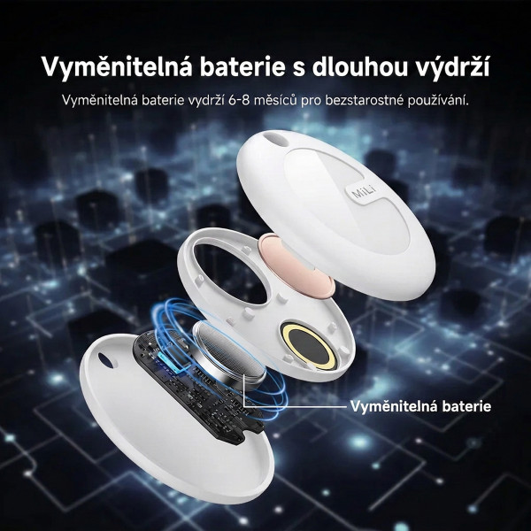 Lokátor pro Apple a Android - Aligator MiTag Duo, bílý