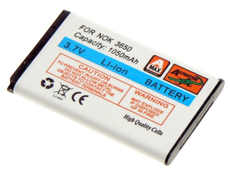 Baterie, Nokia 11/23/31/6230/6600, ALIGATOR A290/330/400/500(i) Li-ION 1050 mAh, kompatibilní, nahrazuje BL-5C